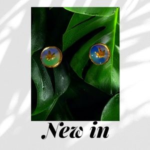 420 Leaf Stud Earrings HANDMADE Hemp Leaf